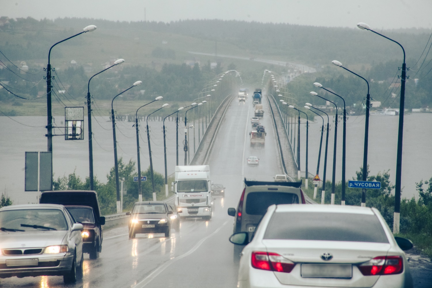 Въезд в Пермь мост через Чусовую